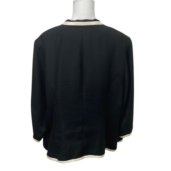 Lauren Ralph Lauren Black Linen Blazer Jacket Size 18W - Picture 3 of 7